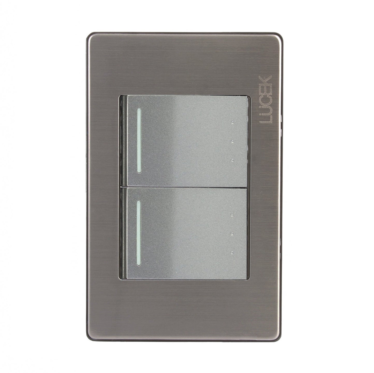 Placa Lucek metalica con 2 apagadores de escalera 1.5 Módulo