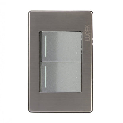 Placa Lucek metalica con 2 apagadores de escalera 1.5 Módulo