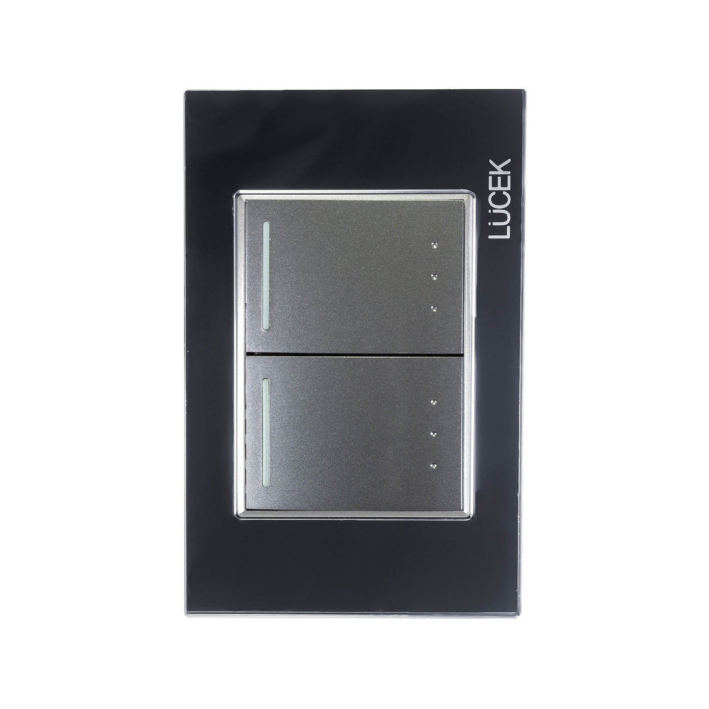 Placa Lucek 2 apagadores escalera de 15 Módulos cristal esp