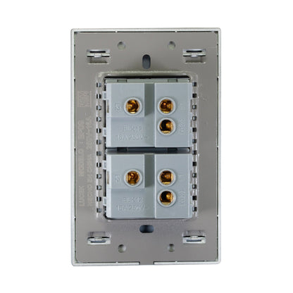 Placa Lucek 2 apagadores escalera de 15 Módulos cristal esp
