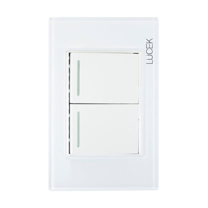 Placa Lucek colors c/2 apagadores escalera blanco