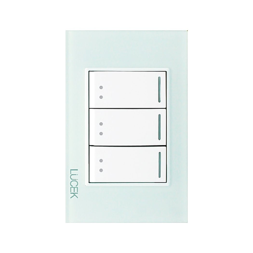 Placa Lucek crystal c/3 apagadores escalera crystal/blanco
