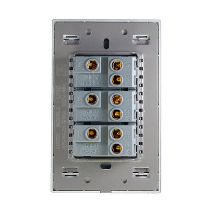 Placa Lucek 3 apgadores escalera de 1 Módulo cristal espejo