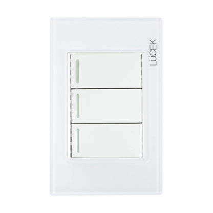 Placa Lucek colors c/3 apagadores escalera blanco