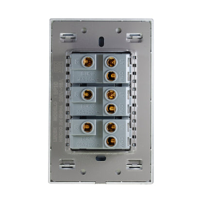 Placa Lucek colors c/3 apagadores escalera negro