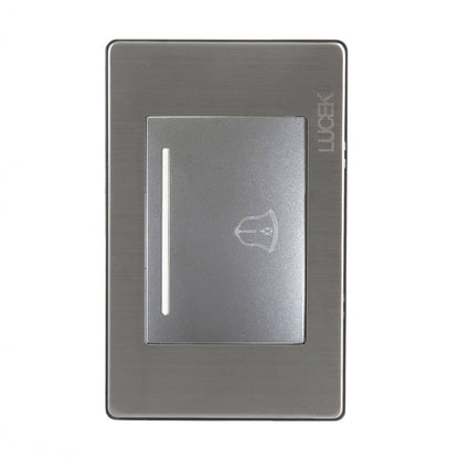 Placa Lucek metal Botón timbre anonizado