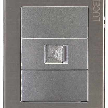 Placa Lucek metalica plateado jack jr45