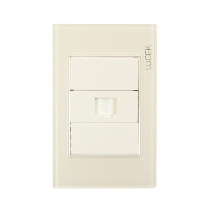 Placa Lucek colors jack rj45 hueso