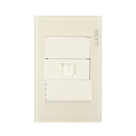 Placa Lucek colors jack rj45 hueso