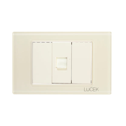 Placa Lucek colors jack rj45 hueso