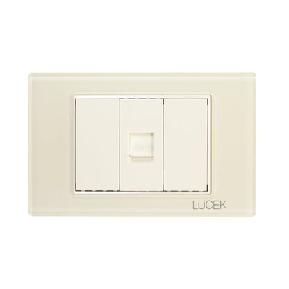 Placa Lucek colors toma telefonica hueso