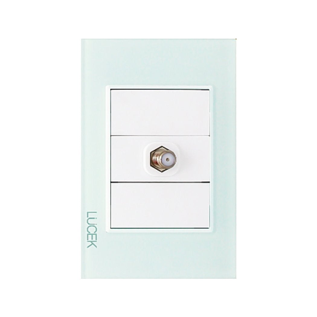 Placa Lucek crystal toma coaxial crystal/blanco