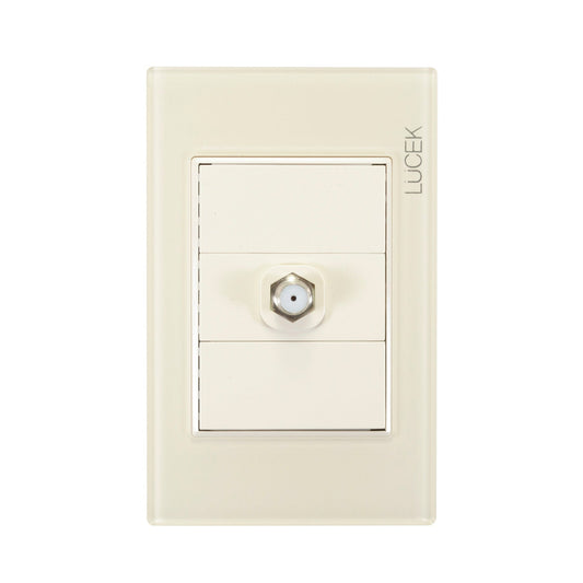 Placa Lucek colors toma coaxial hueso