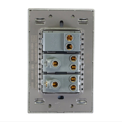 Placa Lucek metalica 1 apagador 2 contactos plata