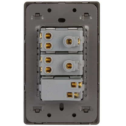 Placa Lucek metalica 1 apaga 2 contactos anonizado