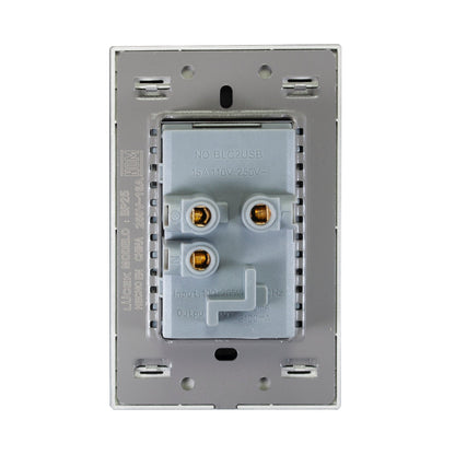 Placa Lucek colors c/2 contactos y 2 entradas usb negro