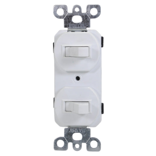 APAGADOR CNX DOBLE TIPO PALANCA COLOR BLANCO