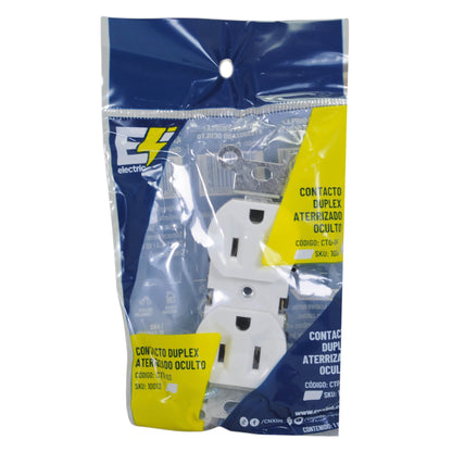 CONTACTO CNX DUPLEX ATERRIZADO OCULTO COLOR BLANCO