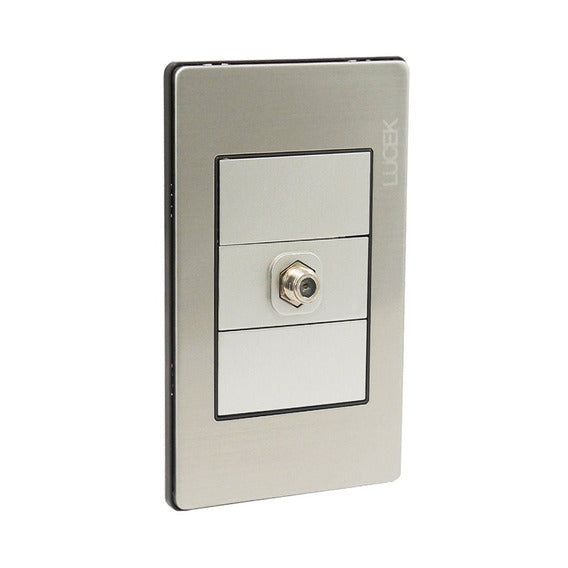 Placa Lucek metalica Módulo tv plata