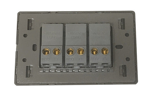 Placa Lucek metal 3 apgadores sencillos anonizado