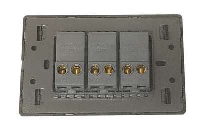 Placa Lucek metal 3 apgadores sencillos anonizado