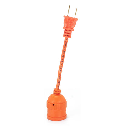 Extensión económica corta uso rudo 10 cms con soquetnaranja