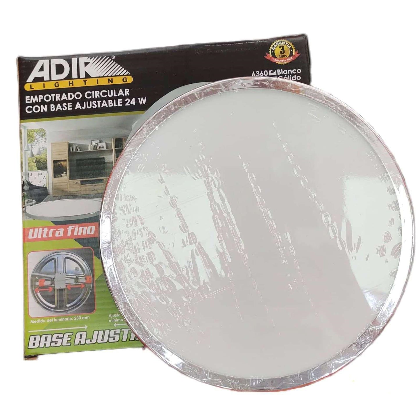 Empotrado Adir Led 24W Ajustable Cromo Redondo Frio