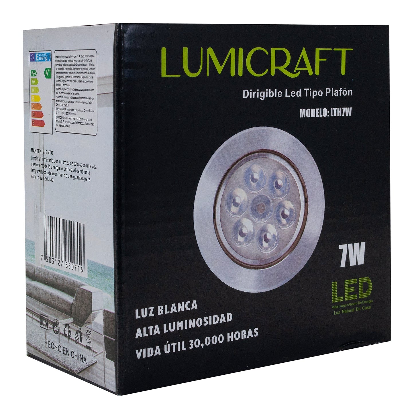 Empotrado Lumicraft Led  7W Dirigible Frío