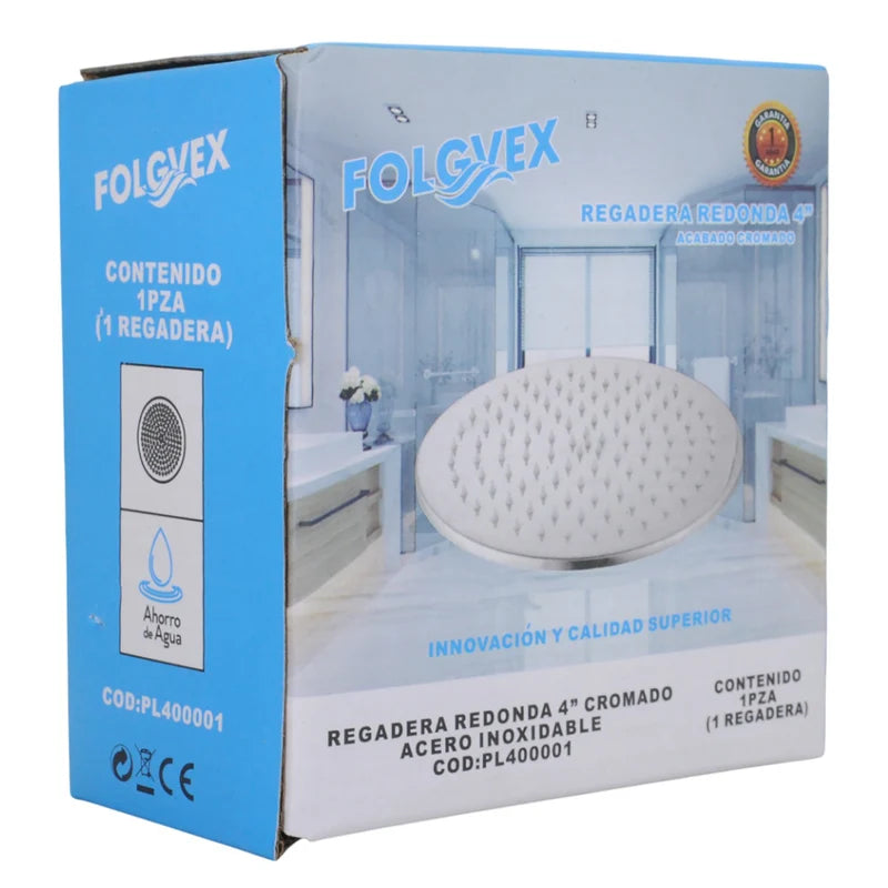 REGADERA FOLONG REDONDA 4 S/BRAZO  CROMO