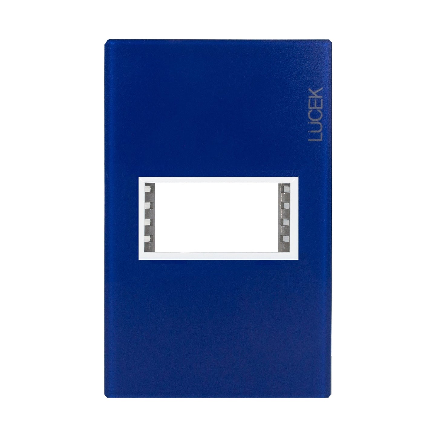 Placa Lucek colors metalica 1 ventana azul zafiro