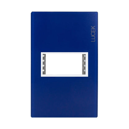 Placa Lucek colors metalica 1 ventana azul zafiro