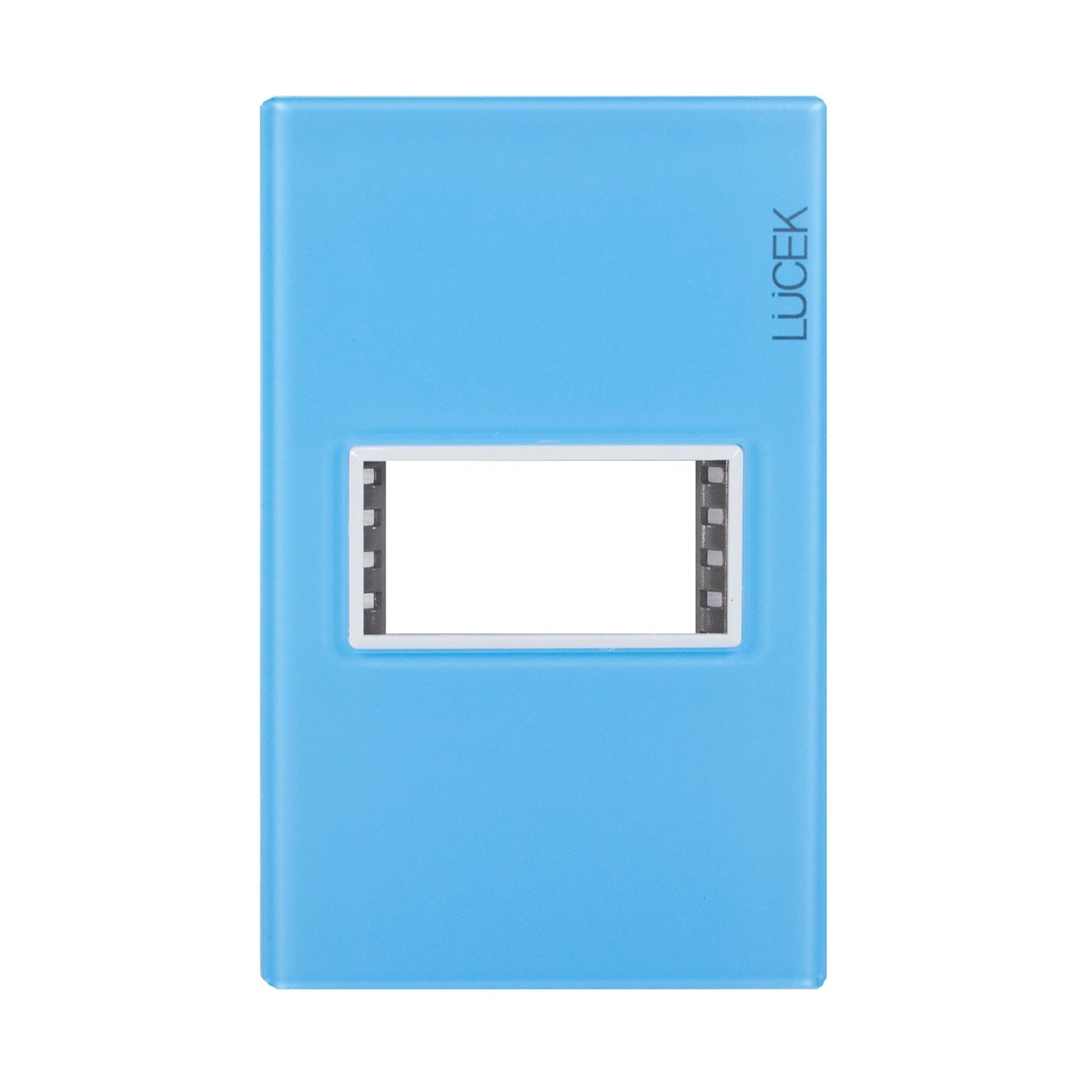 Placa Lucek colors metalica 1 ventana azul cielo