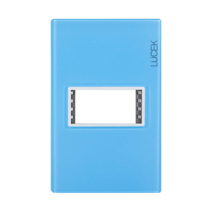 Placa Lucek colors metalica 1 ventana azul cielo