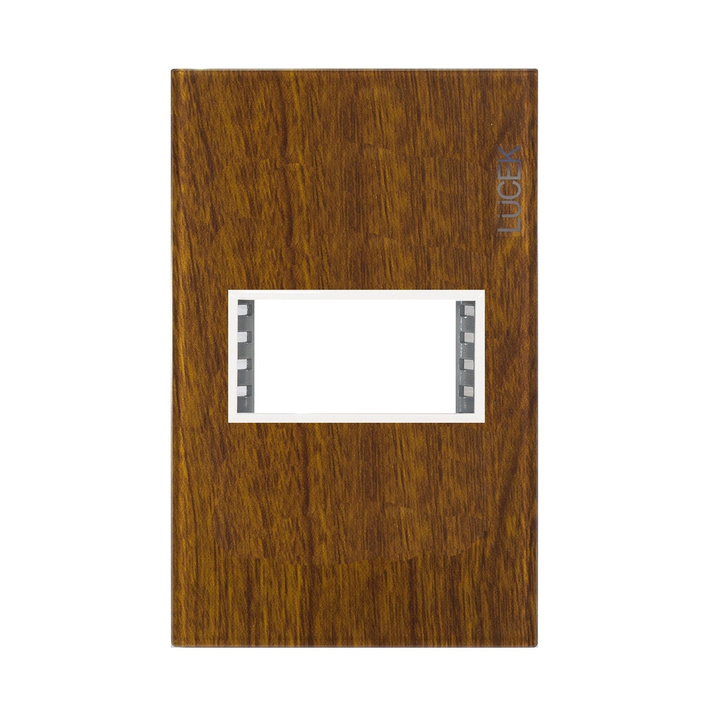 Placa Lucek colors metalica 1 ventana madera cerezo