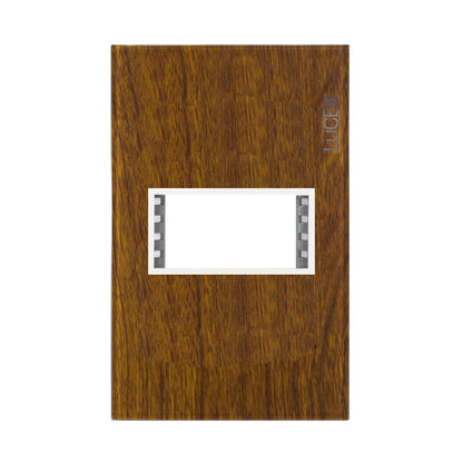 Placa Lucek colors metalica 1 ventana madera cerezo