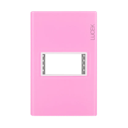 Placa Lucek colors metalica 1 ventana rosa