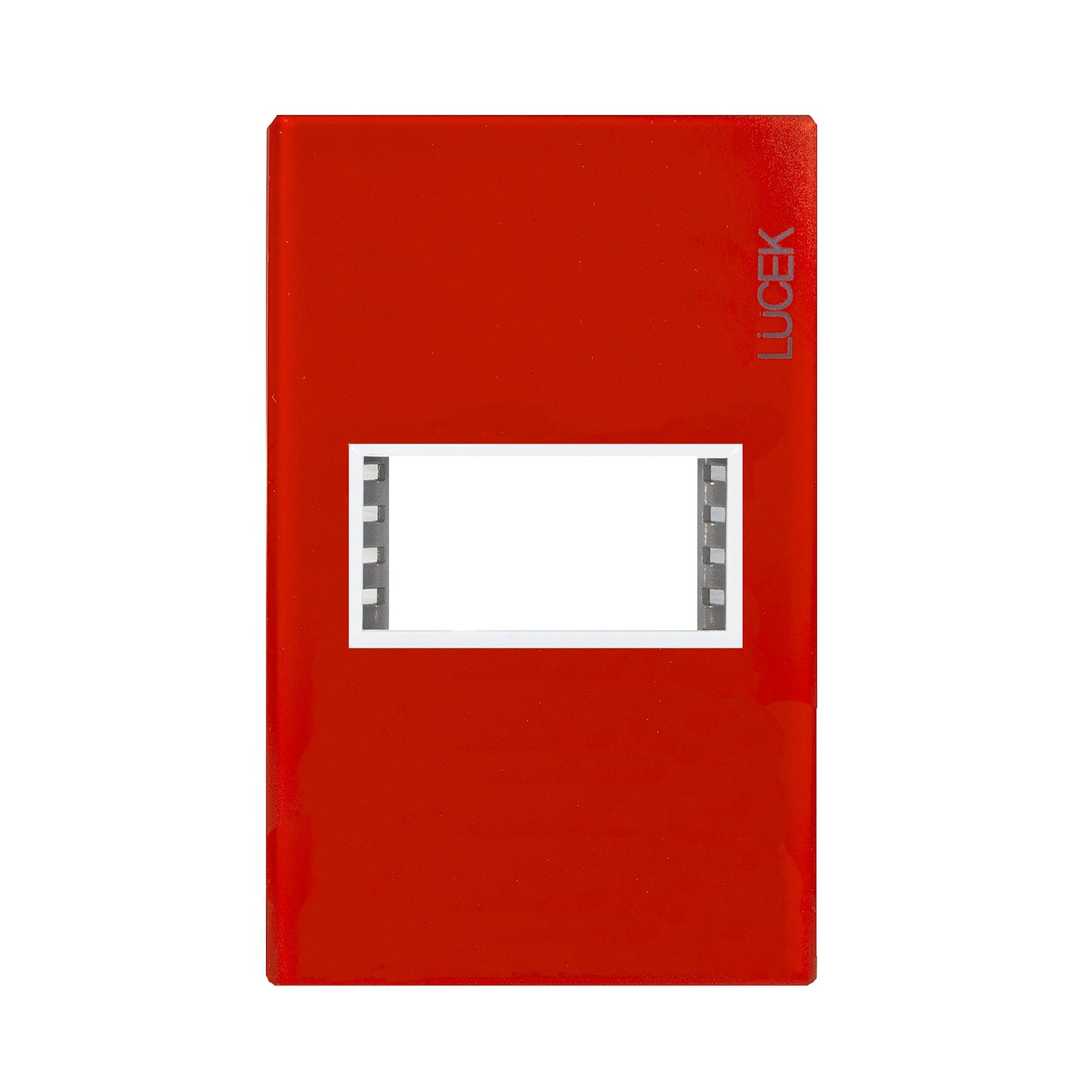Placa Lucek colors metalica 1 ventana rojo