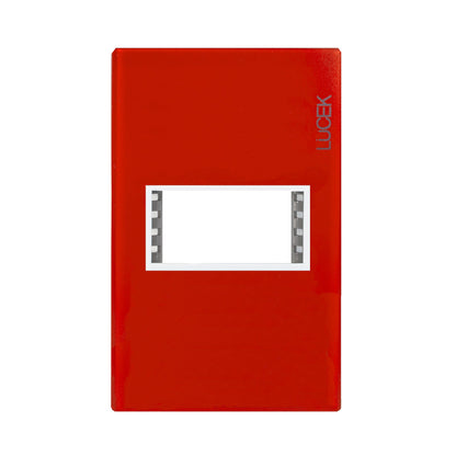 Placa Lucek colors metalica 1 ventana rojo