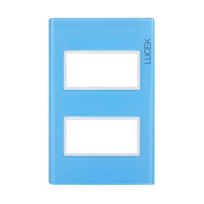 Placa Lucek colors metalica 2 ventanas azul cielo
