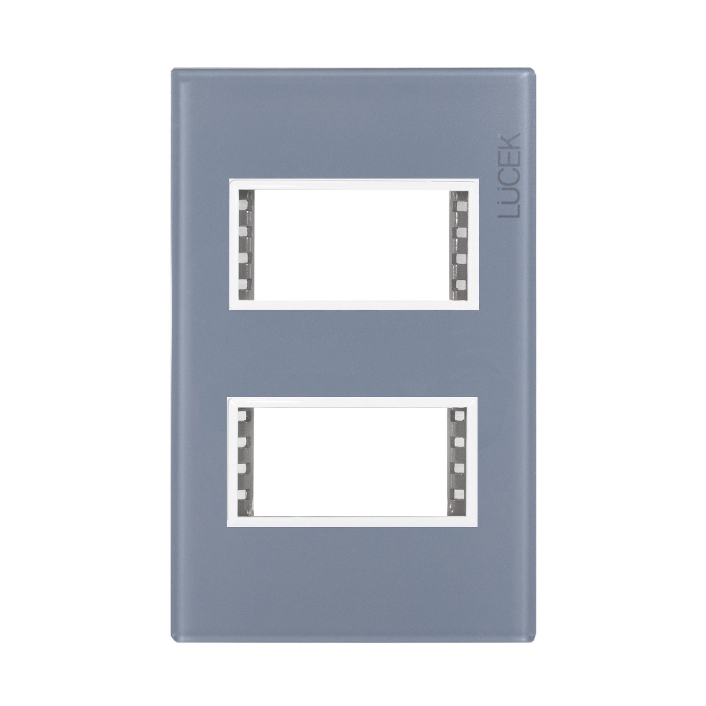 Placa Lucek colors metalica 2 ventanas gris