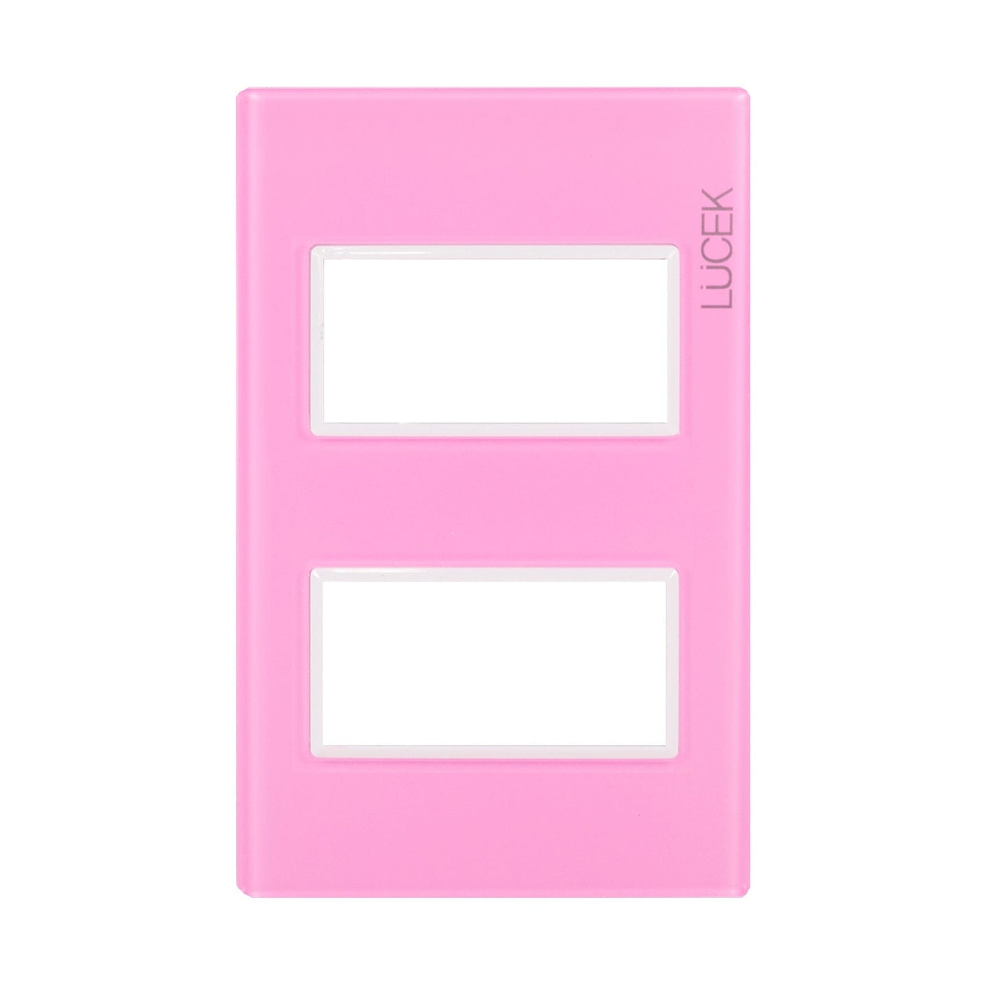 Placa Lucek colors metalica 2 ventanas rosa