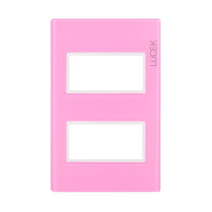 Placa Lucek colors metalica 2 ventanas rosa