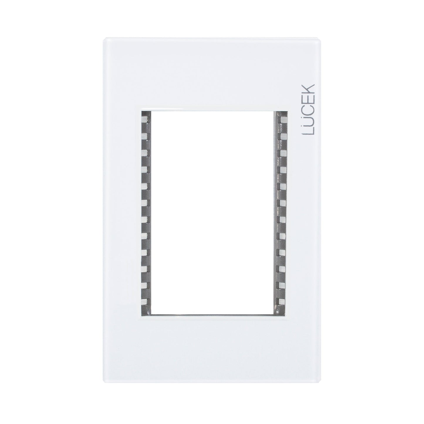 Placa Lucek colors metalica 3 ventanas blanco