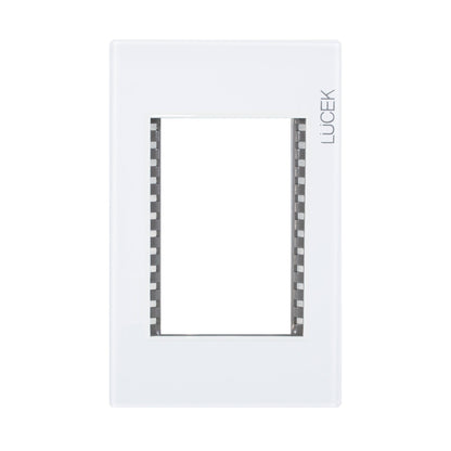 Placa Lucek colors metalica 3 ventanas blanco