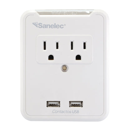 Supresor de picos Sanelec 110jl 2usb p/tel