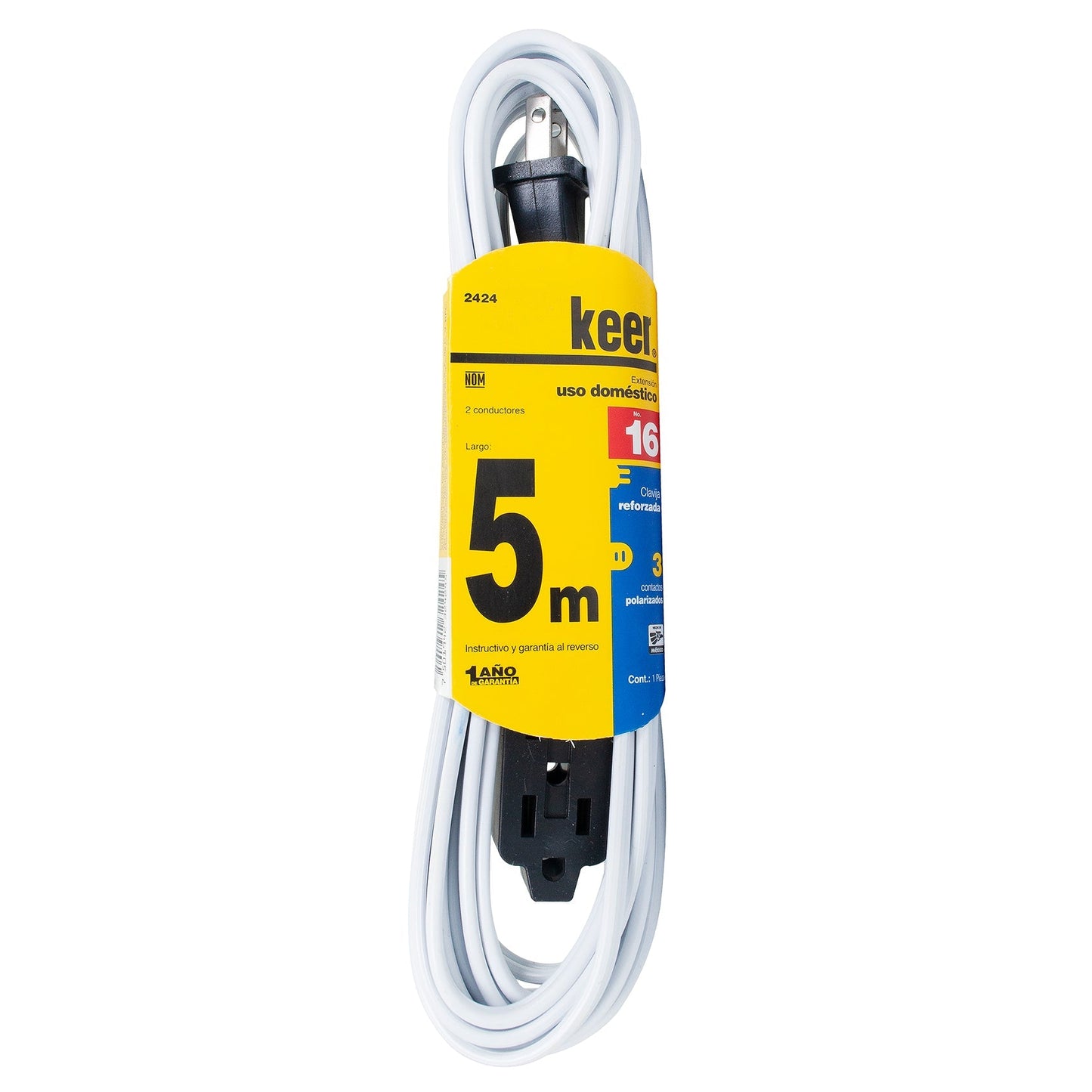 Extensión Keer doméstica 5 mts. blanca
