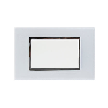Placa Sanelec venecia con apagador de escalera blanco