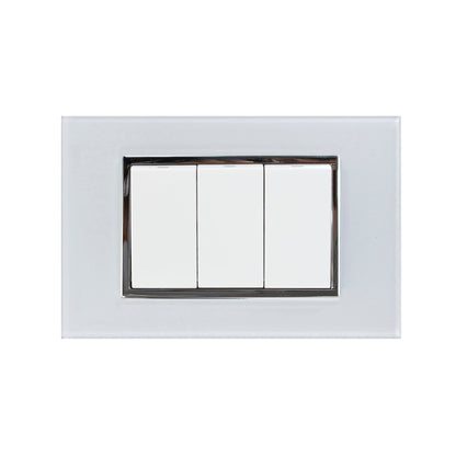 Placa Sanelec venecia con 3 apagadores