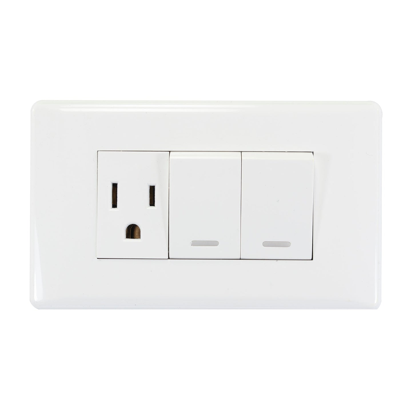 Placa Sanelec italia con 2 apagadores y contacto