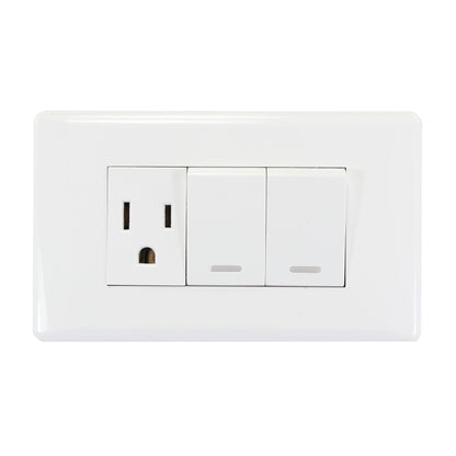 Placa Sanelec italia con 2 apagadores y contacto